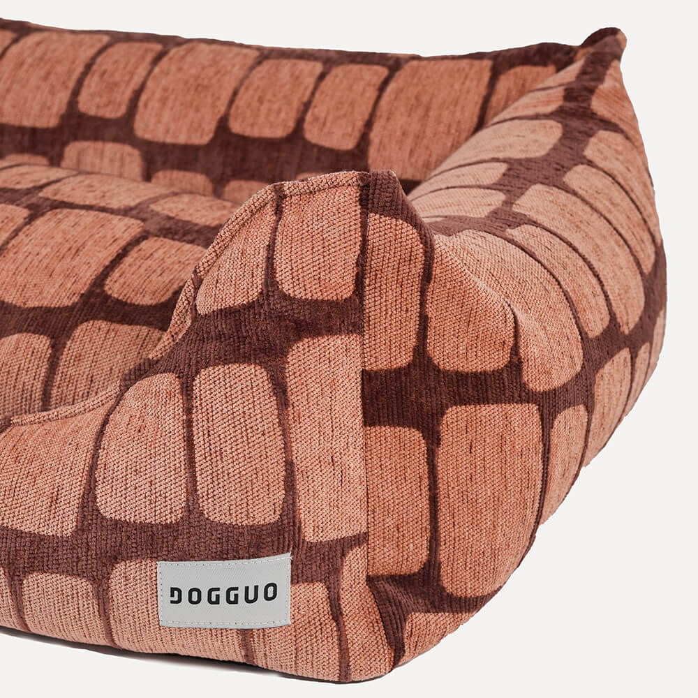 DOGGUO - Staple Stones sofa hondenmand - Brown/Peach