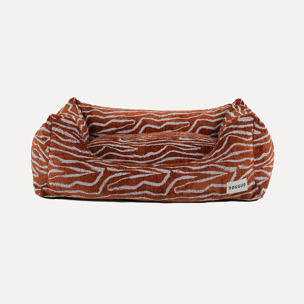 DOGGUO - Ethnic sofa hondenmand - Brown/Blue