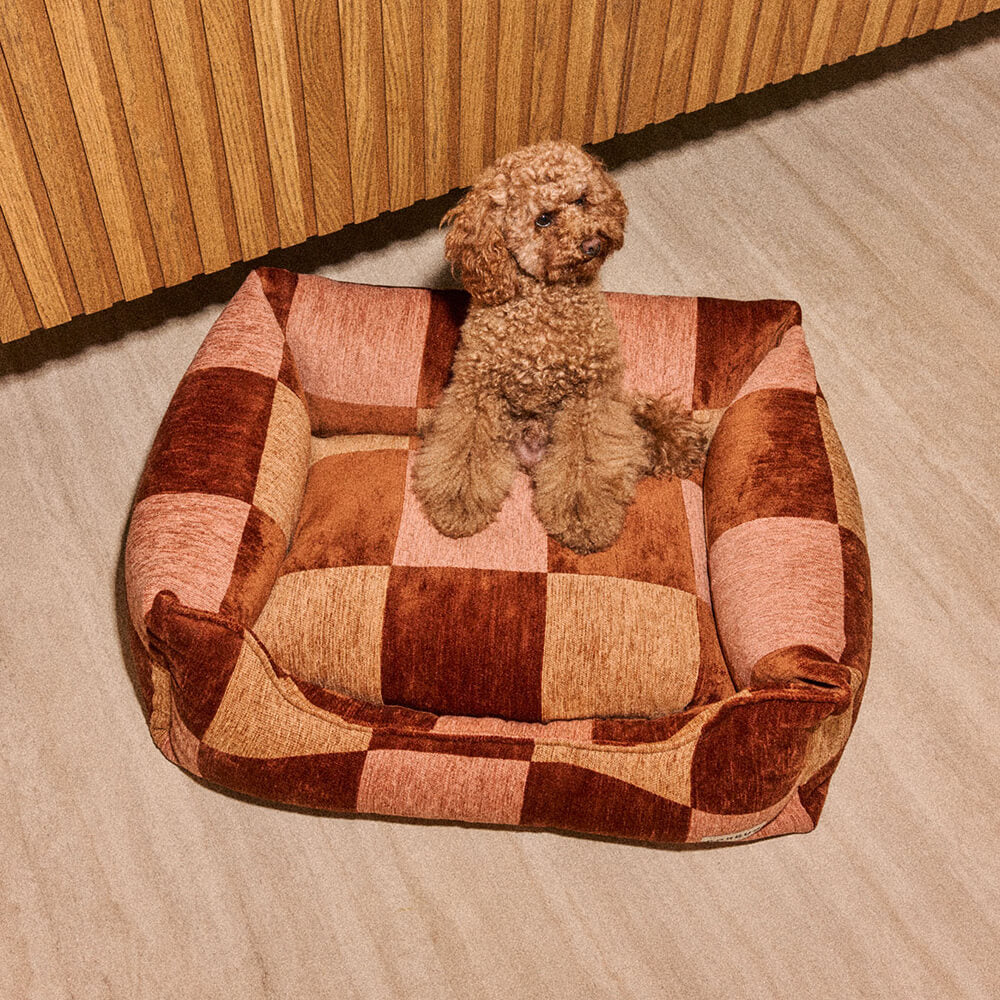 DOGGUO - Ethnic sofa hondenmand - Brown/Beige/Peach