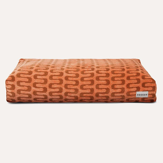 DOGGUO - Retro Wave Dog Bed - Apricot/Brown