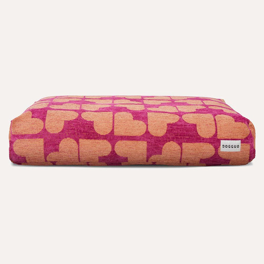 DOGGUO - Heart Dog Bed - Magenta/Apricot