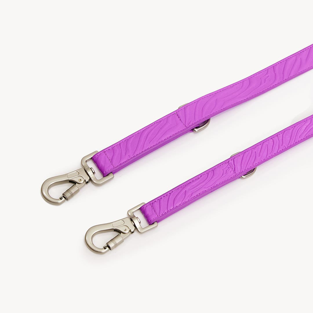 DOGGUO - Vegan Leather Leash - Zebra - Purple