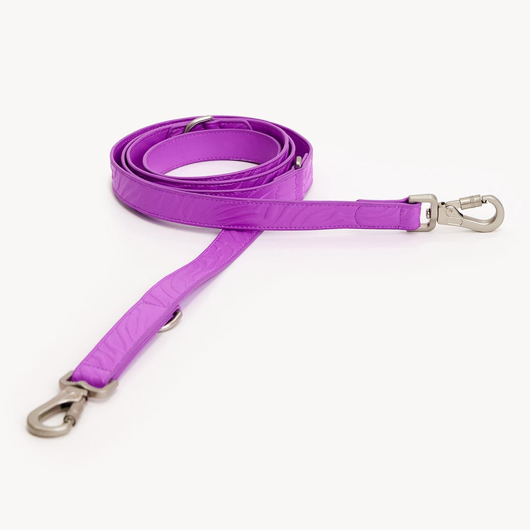 DOGGUO - Vegan Leather Leash - Zebra - Purple