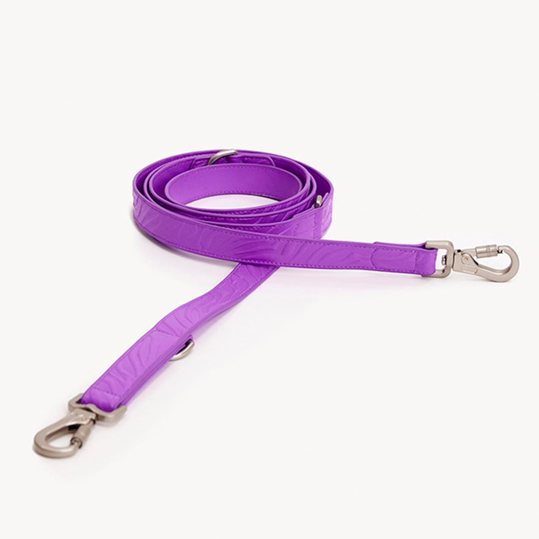 DOGGUO - Vegan Leather Leash - Zebra - Purple