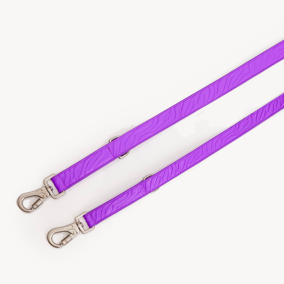 DOGGUO - Vegan Leather Leash - Zebra - Purple