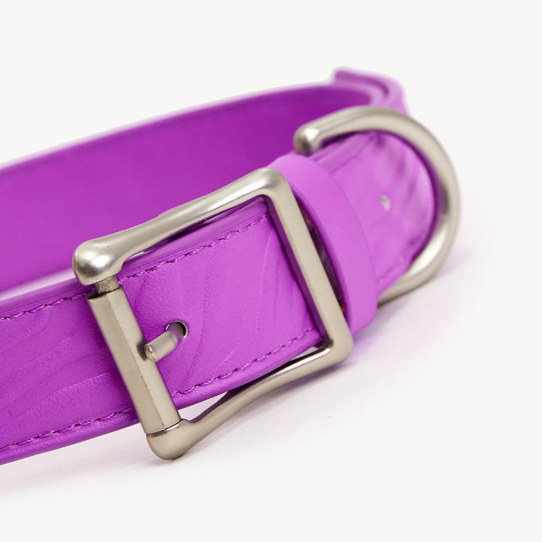 DOGGUO - Vegan Leather Collar - Zebra - Purple