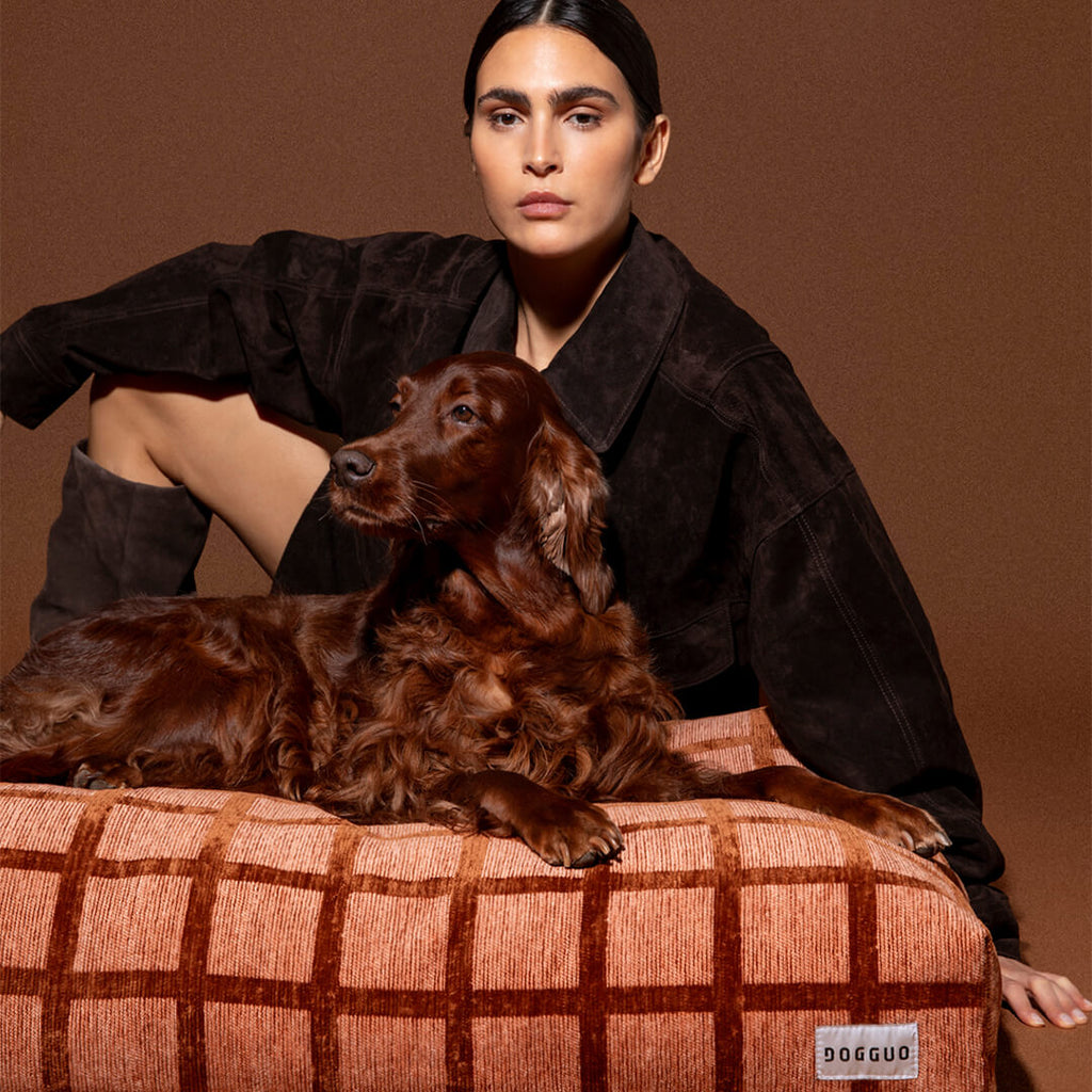 DOGGUO - Check hondenmand - Mokka/Bruin