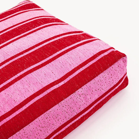 DOGGUO - Stripe Dog Bed - Red / Pink