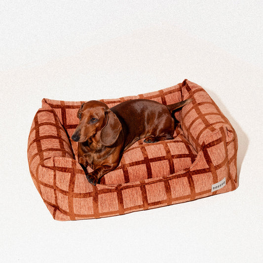 DOGGUO - Check sofa hondenmand - Mokka/Bruin