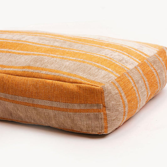 DOGGUO - Stripe Dog Bed - Orange / Beige