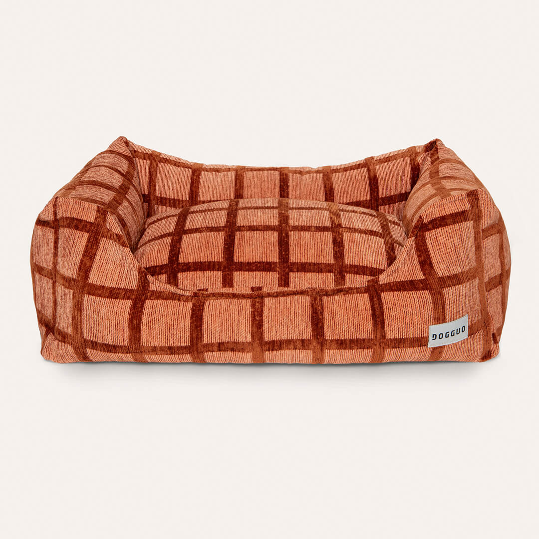 DOGGUO - Check sofa hondenmand - Mokka/Bruin