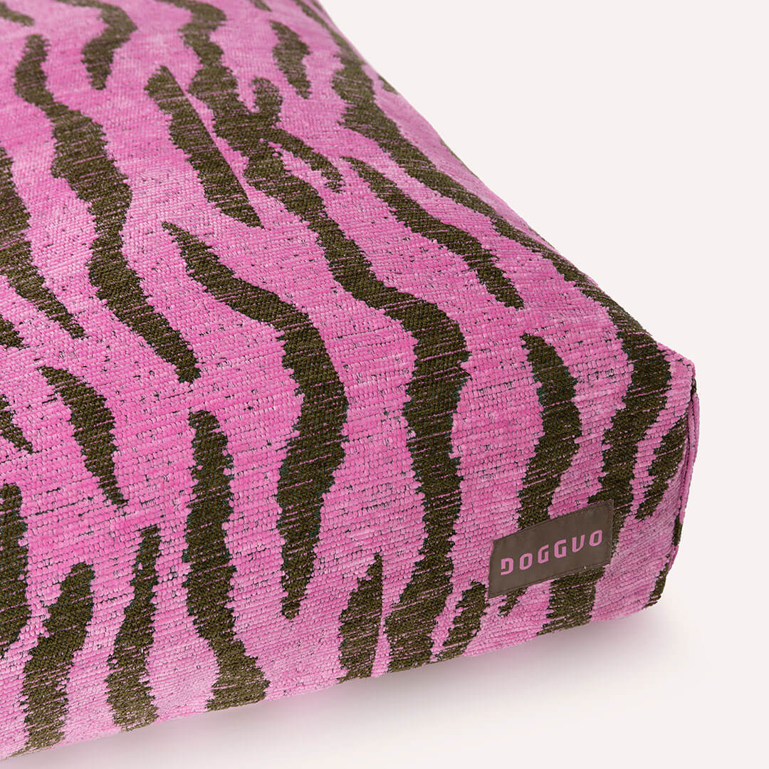 Zebra Dog Bed - Pink / Green