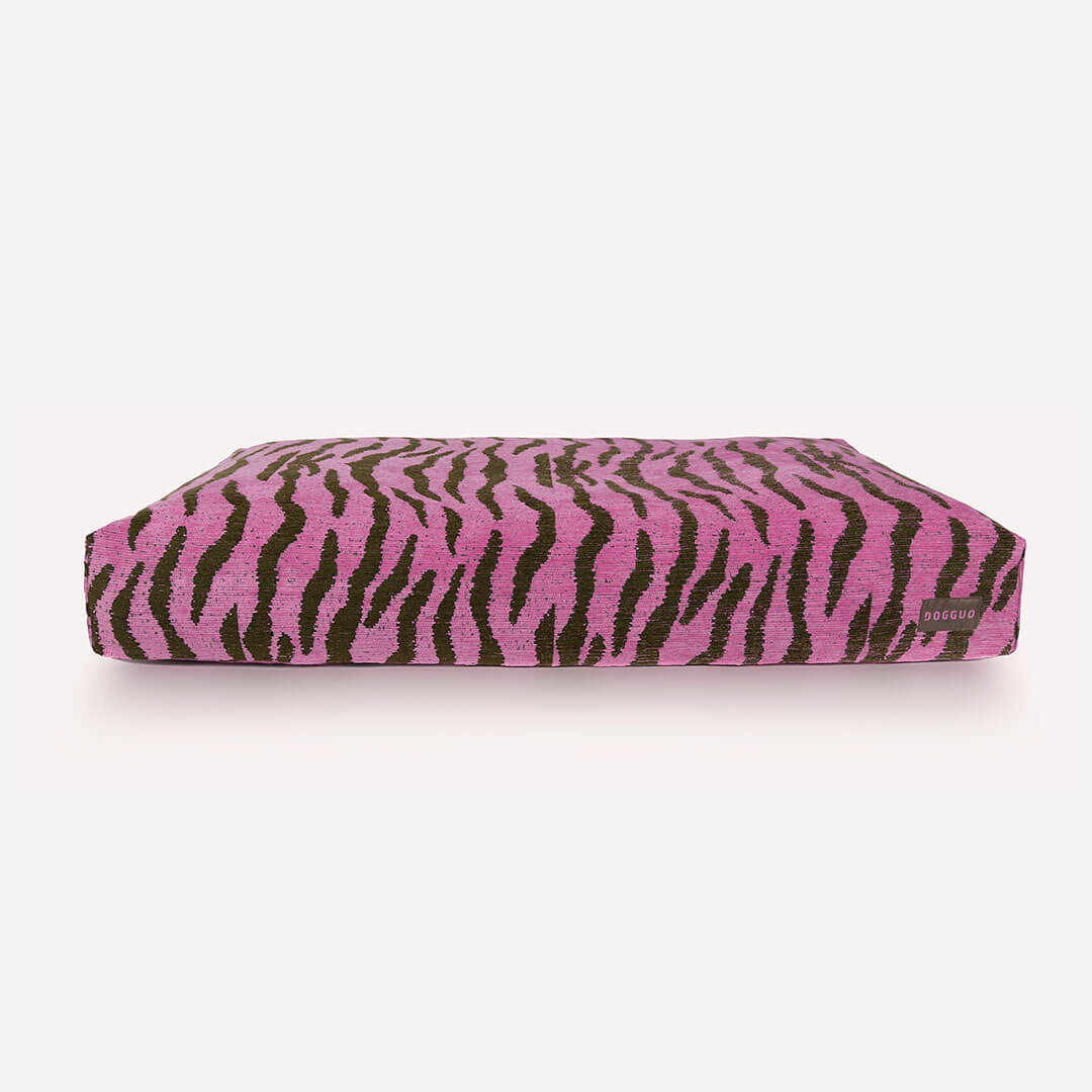 Zebra Dog Bed - Pink / Green