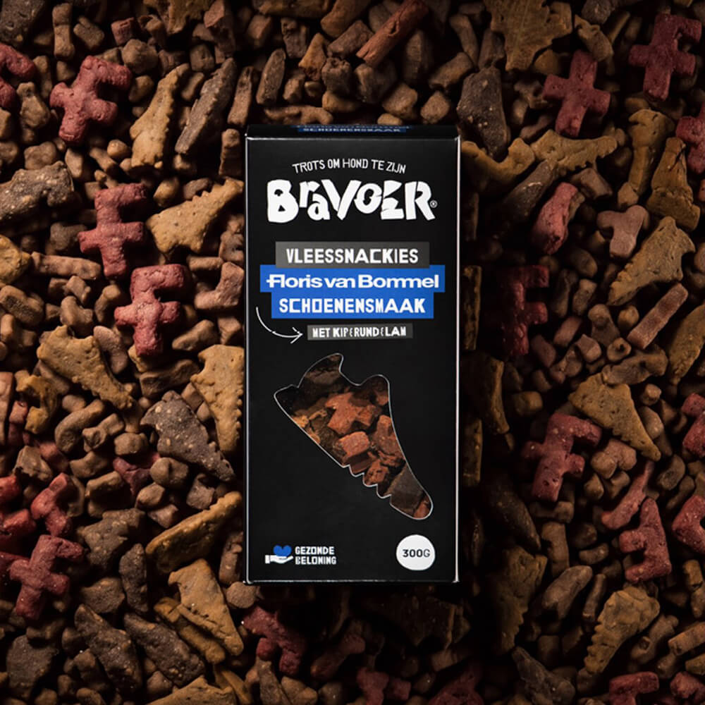 BRAVOER x Floris van Bommel Hondensnackies in bewaarblik