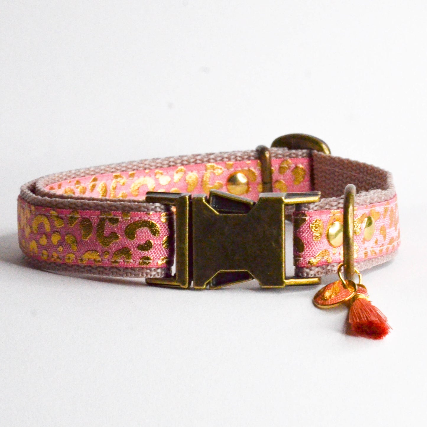 Rockxdogs - Halsband Go wild! - Luipaard Roze Goud