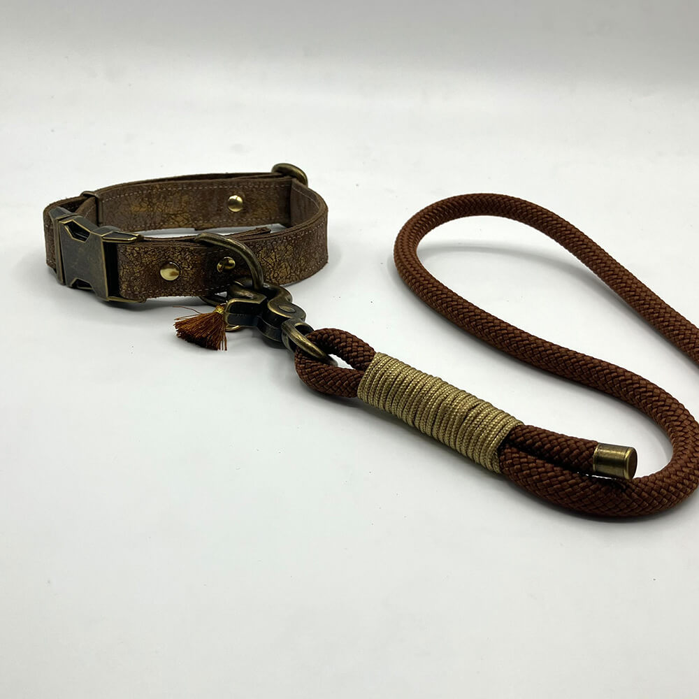 Rockxdogs - Leren halsband Cappuccina