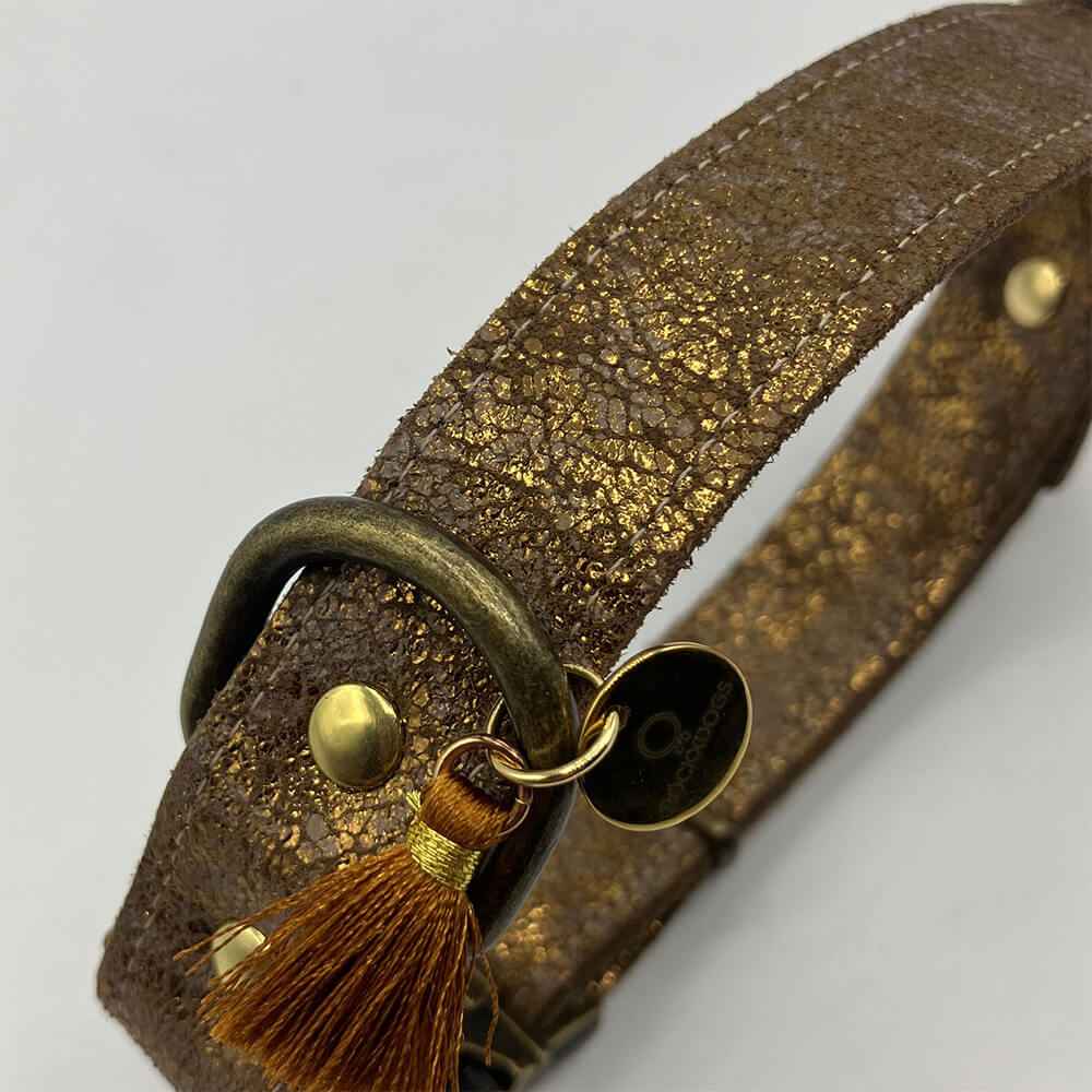 Rockxdogs - Leren halsband Cappuccina