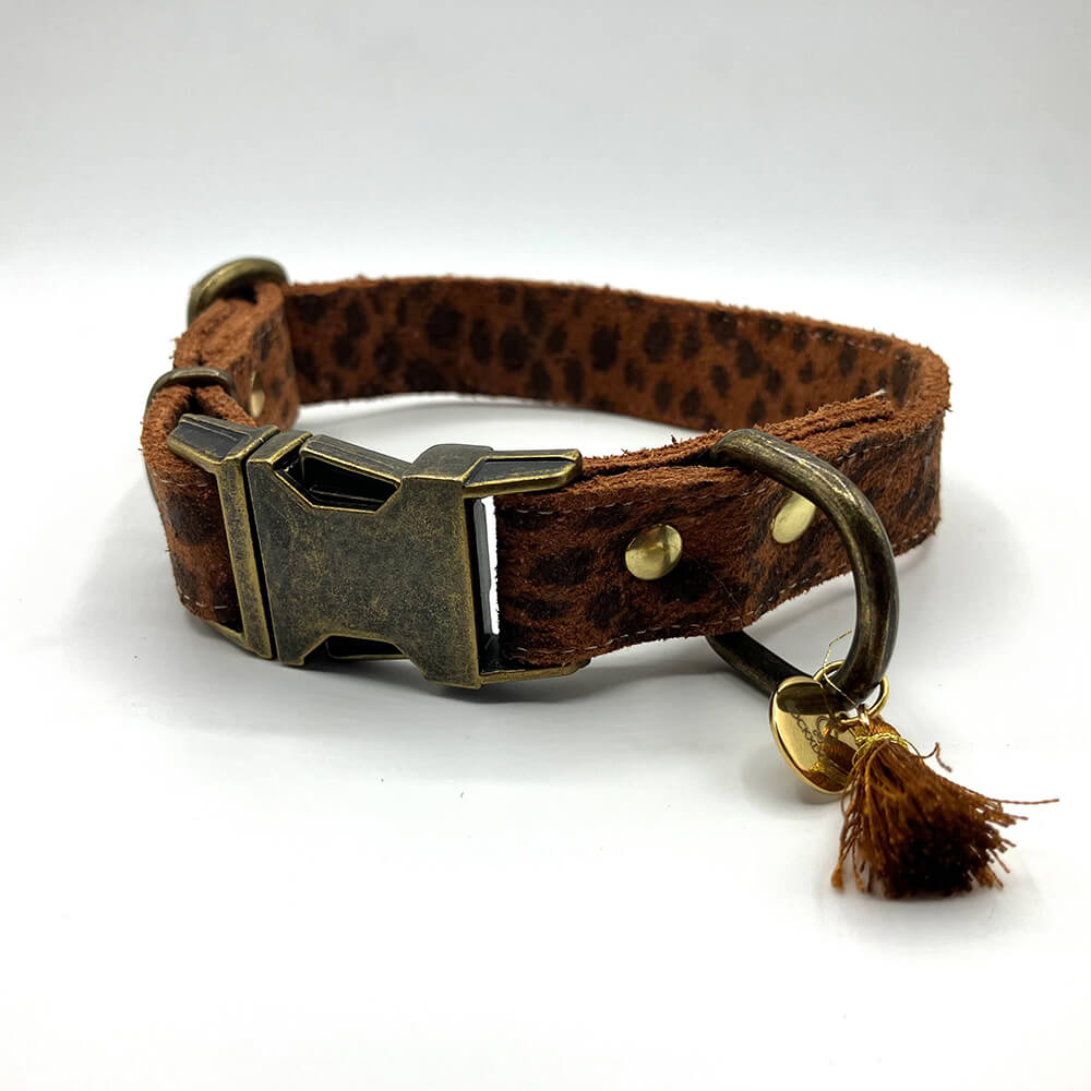 Rockxdogs - Leren halsband Leopardo