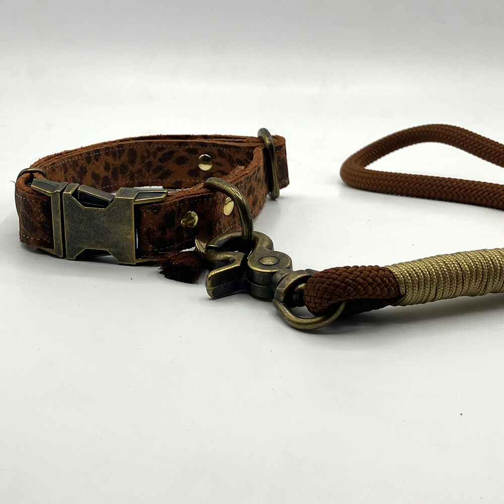 Rockxdogs - Leren halsband Leopardo