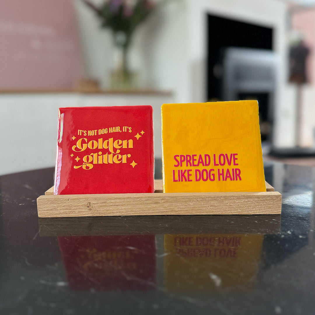 Quote Tegel - Spread love like dog hair - 10x10 cm