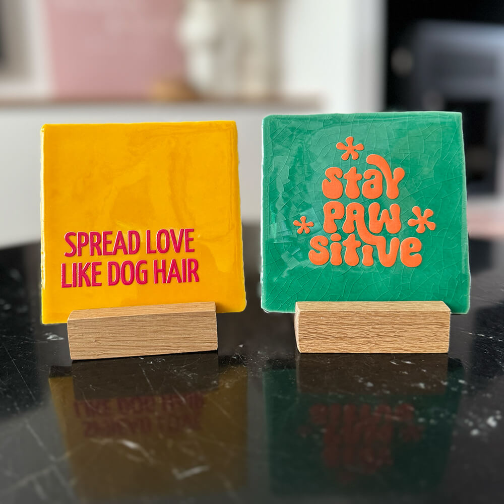 Quote Tegel - Spread love like dog hair - 10x10 cm