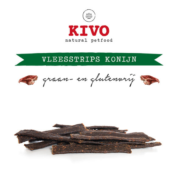 Kivo Petfood Vleesstrips Konijn - 200 gram