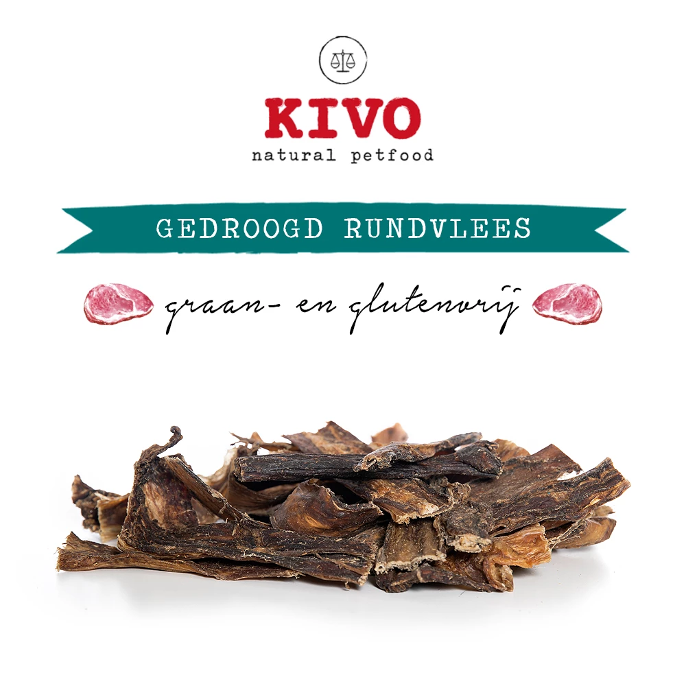 Kivo Petfood Gedroogd Rundvlees - 500 gram