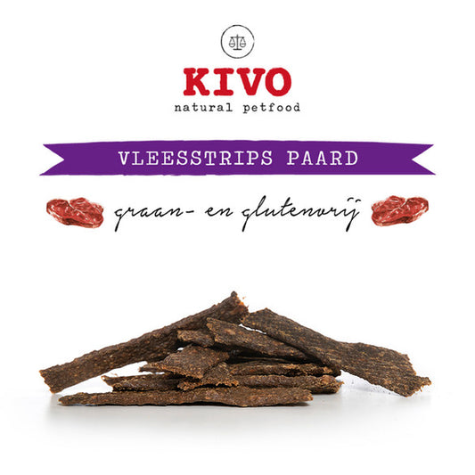 Kivo Petfood Vleesstrips Paard - 200 gram